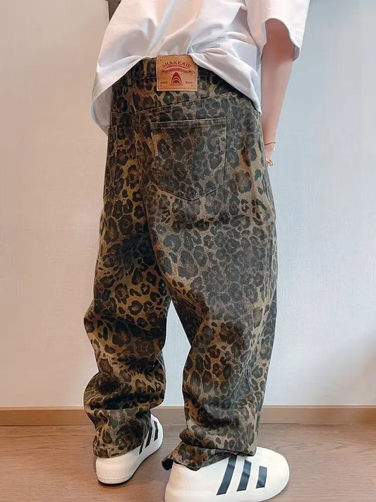 Autumn Tan Leopard Jeans