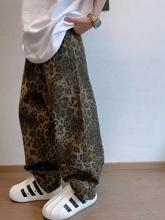 Autumn Tan Leopard Jeans